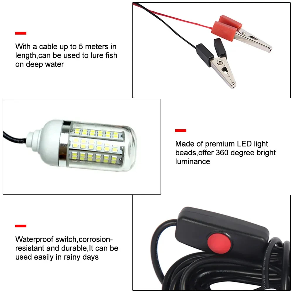 12V Underwater Lamp 15W 108 LE - Fishing Boat Depth Finder ulasan dan harga